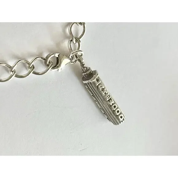 1960s 925 Sterling St. Thomas Aquinas Catholic School Dallas TX 4-Charm Bracelet - Picture 5 of 12